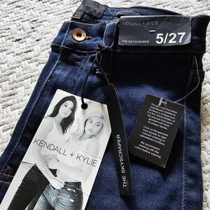 Kendall & Kylie High Rise Blue Jeans Premium Denim